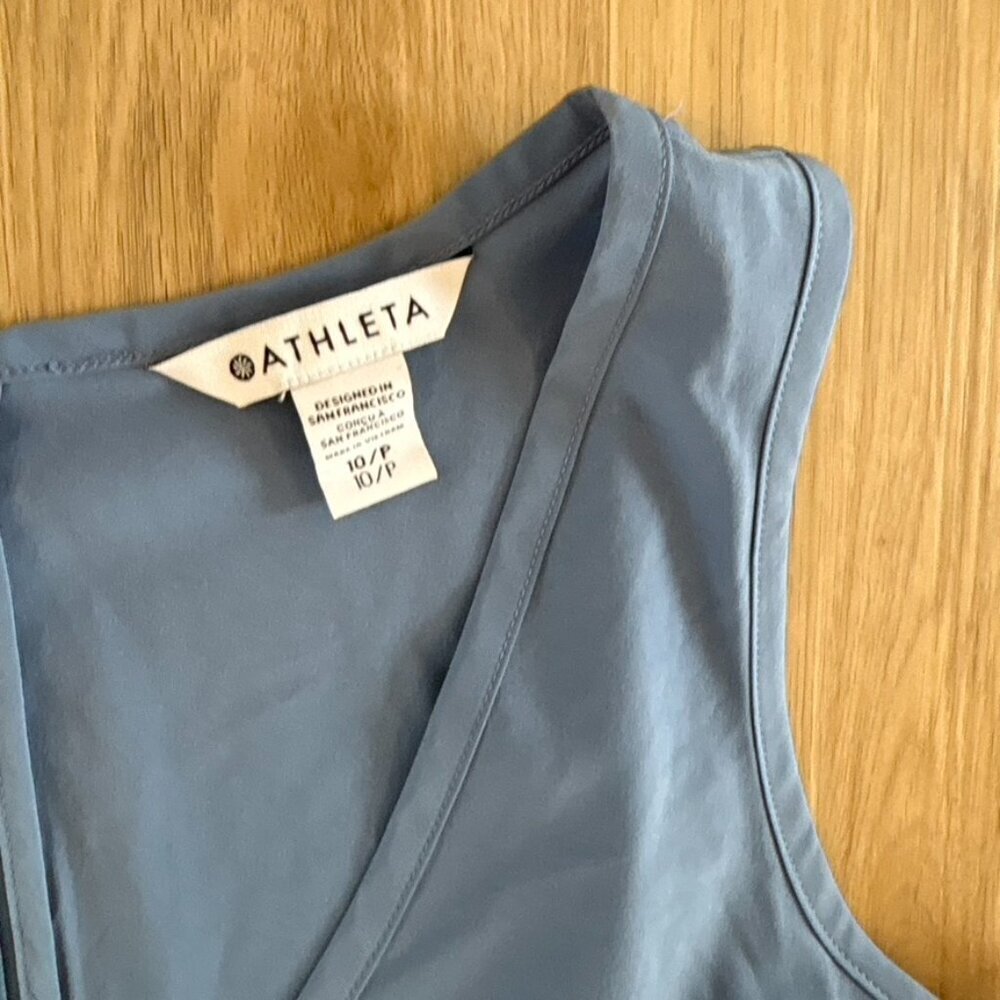 Athleta Brooklyn jumpsuit cottage blue NWT 10P Petite - Picture 8 of 11